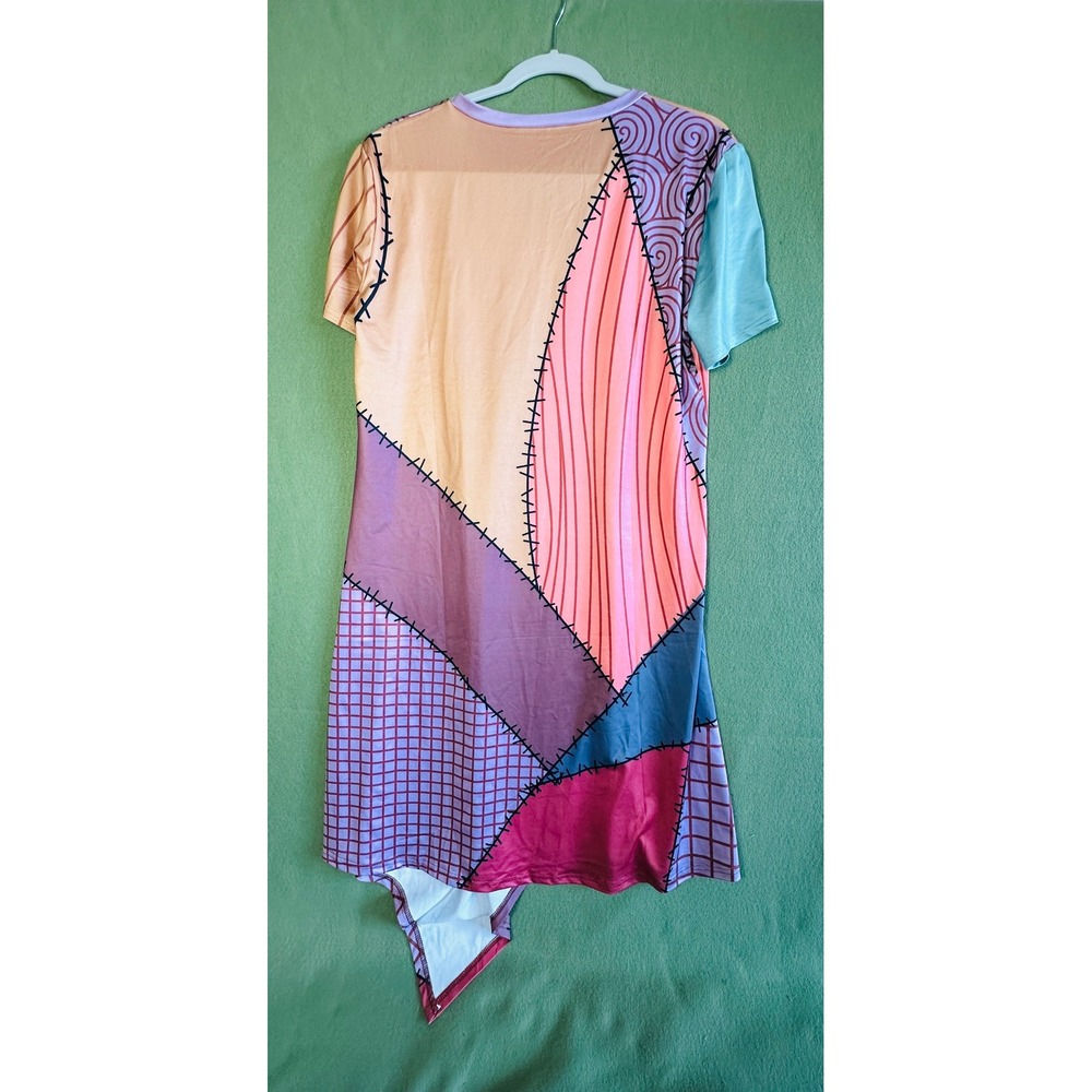 Nightmare Before Christmas Sally Patchwork Tunic Dress Asymmetrical Hem Large - Picture 4 of 4